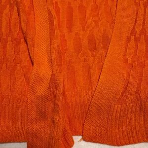 Vibrant Orange Knit Cardigan
